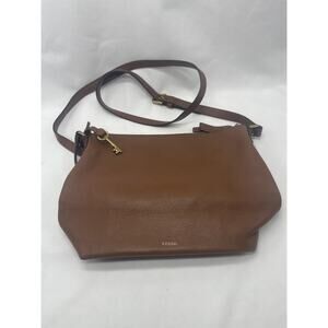Fossil Cognac Brown Leather Crossbody Shoulder Bag